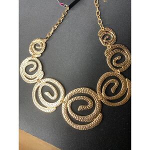 Gold Swirl Necklace with Adjustable Chain